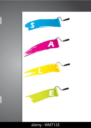 Painted tags on paper corner Stock Vector