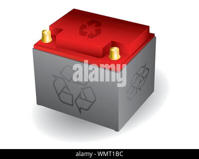 Isolated 12 volt car battery Stock Vector