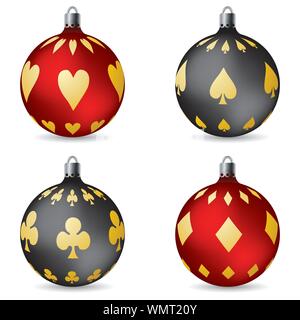 Poker christmas decorations Stock Vector