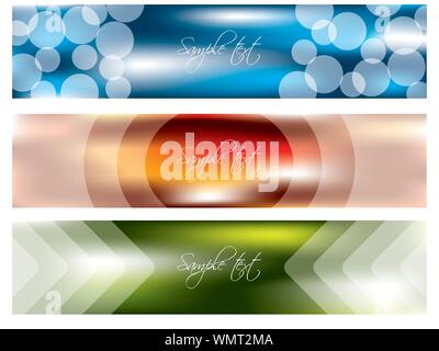 Banner set of three with cool effects Stock Vector