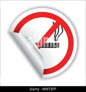 Don't smoke sticker with shadow Stock Vector