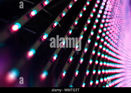 Lights led bulb detail. Close up panel of stage lighs equipment. Led screen detail Stock Photo