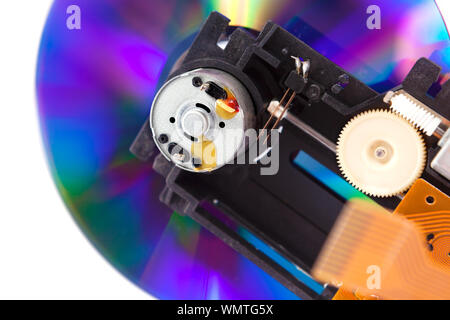 Dvd and cd recorder mechanism.Technology and data background Stock Photo