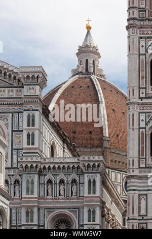 Duomo di Firenze, Florence, Italy. Baptistery of St. John, Cathedral,Cupola of the Dome, and Giotto's bell tower (campanile). Stock Photo