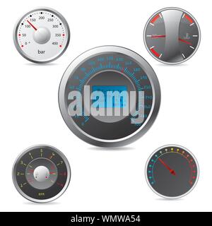 Metallic gauges set Stock Vector