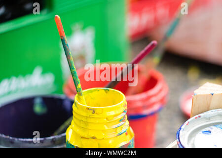 Download Close Up Of A Yellow Watercolor Bottle Stock Photo Alamy Yellowimages Mockups
