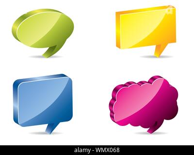 Various colored 3d speech bubbles Stock Vector