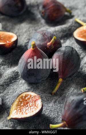 Raw Black Organic Figs Ready to Eat Stock Photo