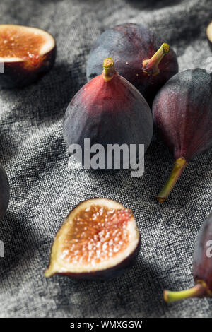 Raw Black Organic Figs Ready to Eat Stock Photo