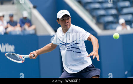 New York, NY - September 5, 2019: Brandon Nakashima (USA) in action during junior boys round 3 at US Open Championships against Tristan Schoolkate (Australia) at Billie Jean King National Tennis Center Stock Photo