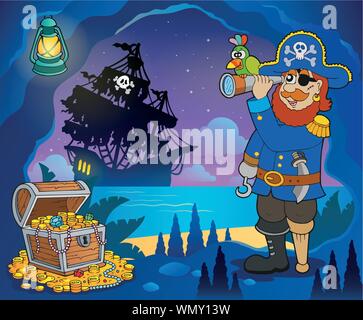 Pirate cove theme image 3 Stock Vector