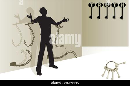 Truth Setting Man Free Stock Vector