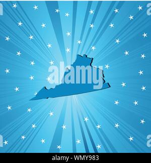 Blue Virginia map Stock Vector