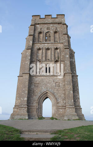 St. Michaels Tower. Glastonbury Tor,  Somerset England Stock Photo