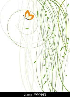 Floral background with butterfly. Vector Illustration Stock Vector