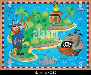 Treasure map topic image 8 Stock Vector