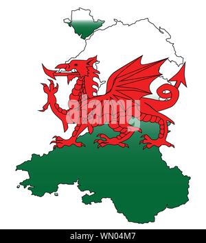 Wales and the Dragon Stock Vector
