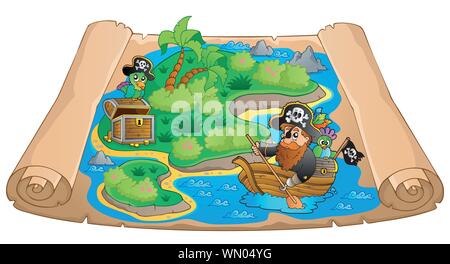 Treasure map topic image 1 Stock Vector