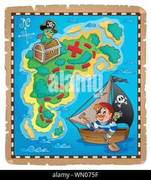 Treasure map topic image 3 Stock Vector