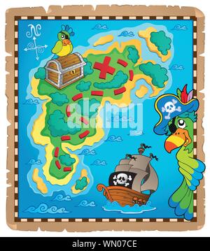 Treasure map topic image 9 Stock Vector