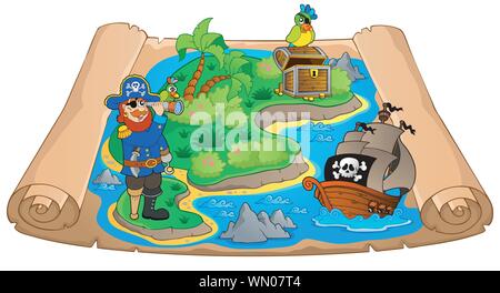 Treasure map topic image 7 Stock Vector