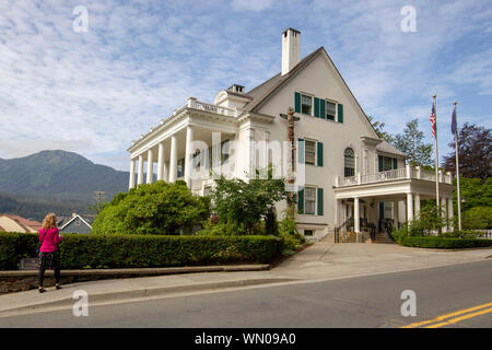 The Alaska Governor's Mansion, located at 716 Calhoun Avenue in Juneau, Alaska.  It was designed by James Knox Taylor. Stock Photo