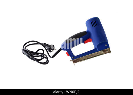 Electric Stapler or Staple gun isolated on white background. Stock Photo