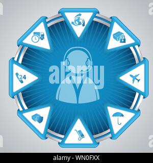 Infographic design with call center symbol Stock Vector