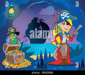 Pirate cove theme image 9 Stock Vector