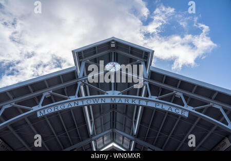 Roof of Morgantown Market Place for outdoor farmers market Stock Photo