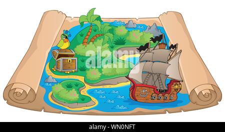 Treasure map topic image 6 Stock Vector