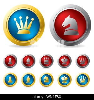 Golden and silver chess buttons Stock Vector