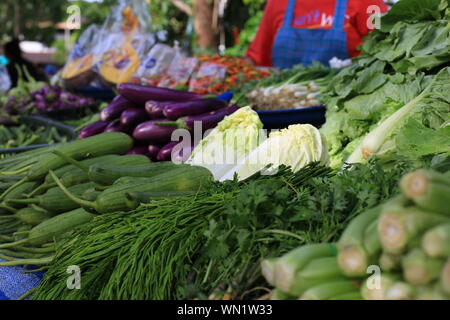 Fresh Vegetables On Market Stall