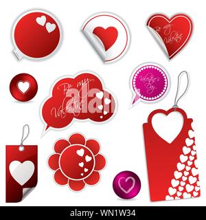 Valentine's day stickers and labels Stock Vector