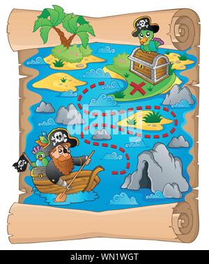 Treasure map topic image 2 Stock Vector