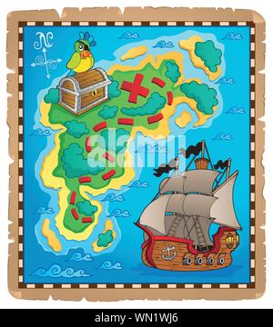 Treasure map topic image 5 Stock Vector