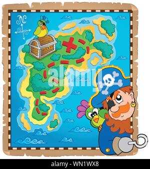 Treasure map topic image 4 Stock Vector
