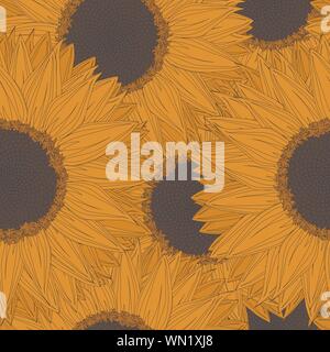 Abstract  sunflowers pattern Stock Vector