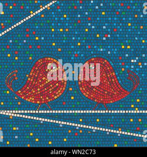 Mosaic birds Stock Vector