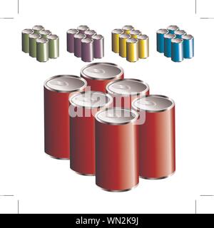 Six Pack Cans Stock Vector