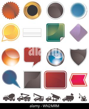 Construction and Garbage Trucks - Variety Set Stock Vector