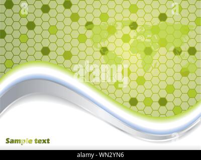Waves and hexagons background design Stock Vector