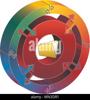 Process Circle Diagram Stock Vector