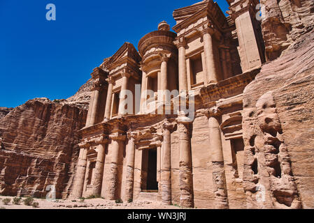 Photo of the Petra treasury and the blue sky Stock Photo