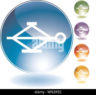 Tire Jack Crystal Icon Stock Vector