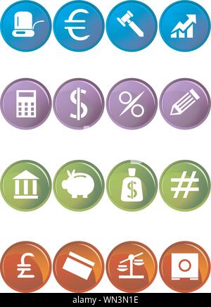 Banking Buttons - 4 Color Stock Vector