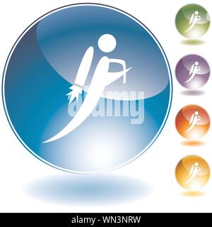 Jetpack Man Icon Stock Vector