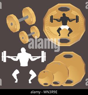 Weight lifting set Stock Vector