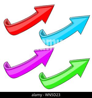 Colored arrows. Up signs. Vector illustration isolated on white background Stock Vector