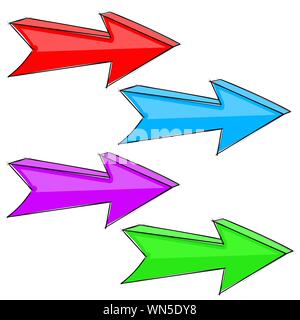 Next arrows. Web colored signs. Vector illustration isolated on white background Stock Vector